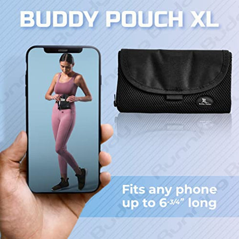 Running Buddy XL Pouch, Water-Resistant, Magnetically Attaches-BLACK