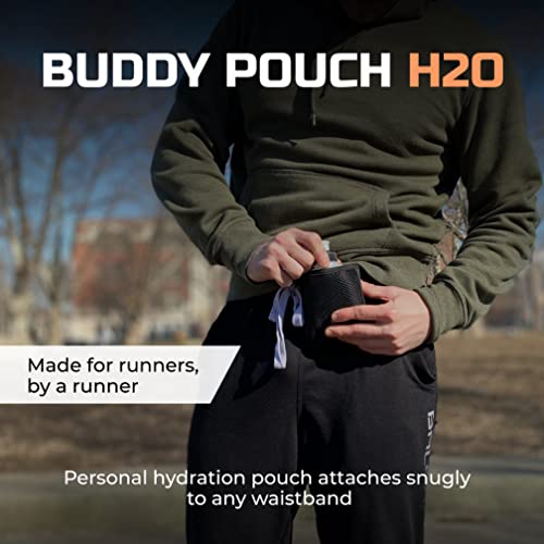 Magnetic H2O Pouch With Water Bottle - Black - 4x4 in