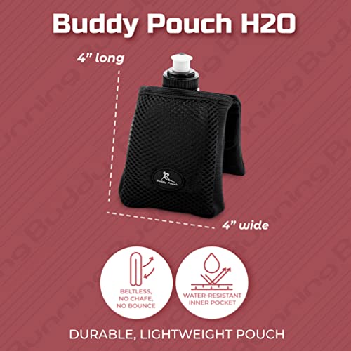 Magnetic H2O Pouch With Water Bottle - Black - 4x4 in